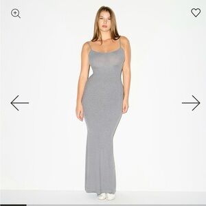 SKIMS Light Gray Spaghetti Strap Maxi Dress